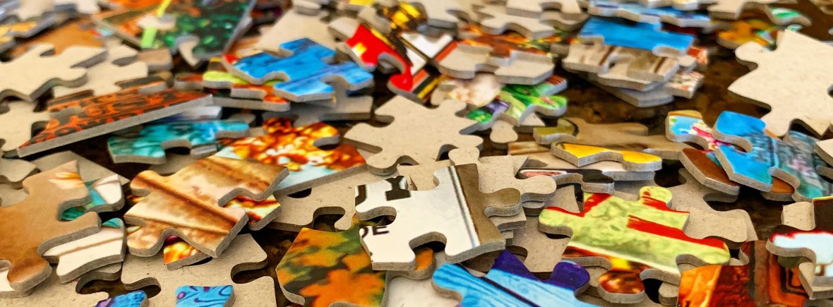 Vibrant puzzle pieces